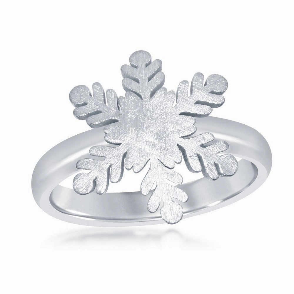 Sterling Silver Snowflake Ring - W-1799