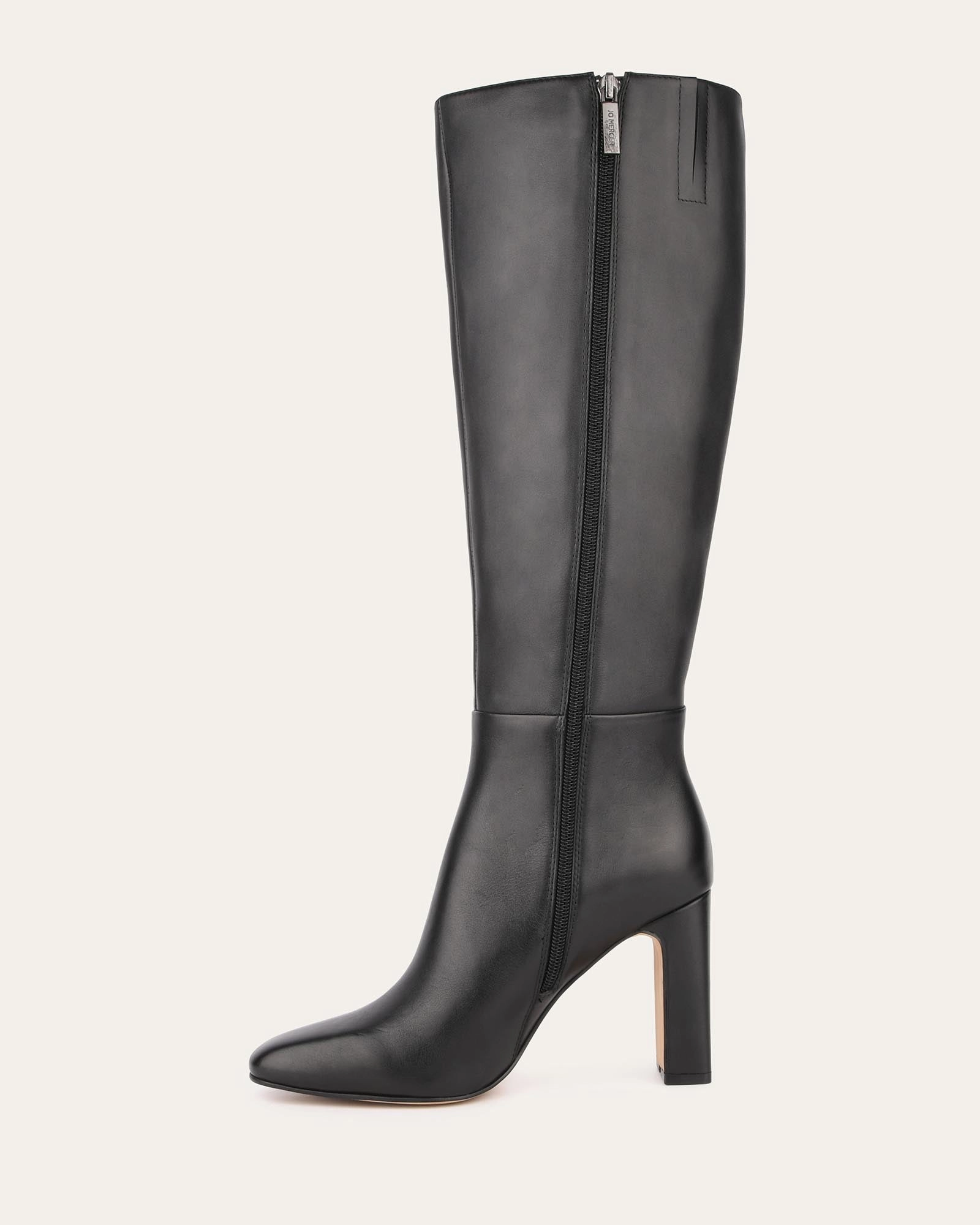 STORMI KNEE BOOTS BLACK LEATHER