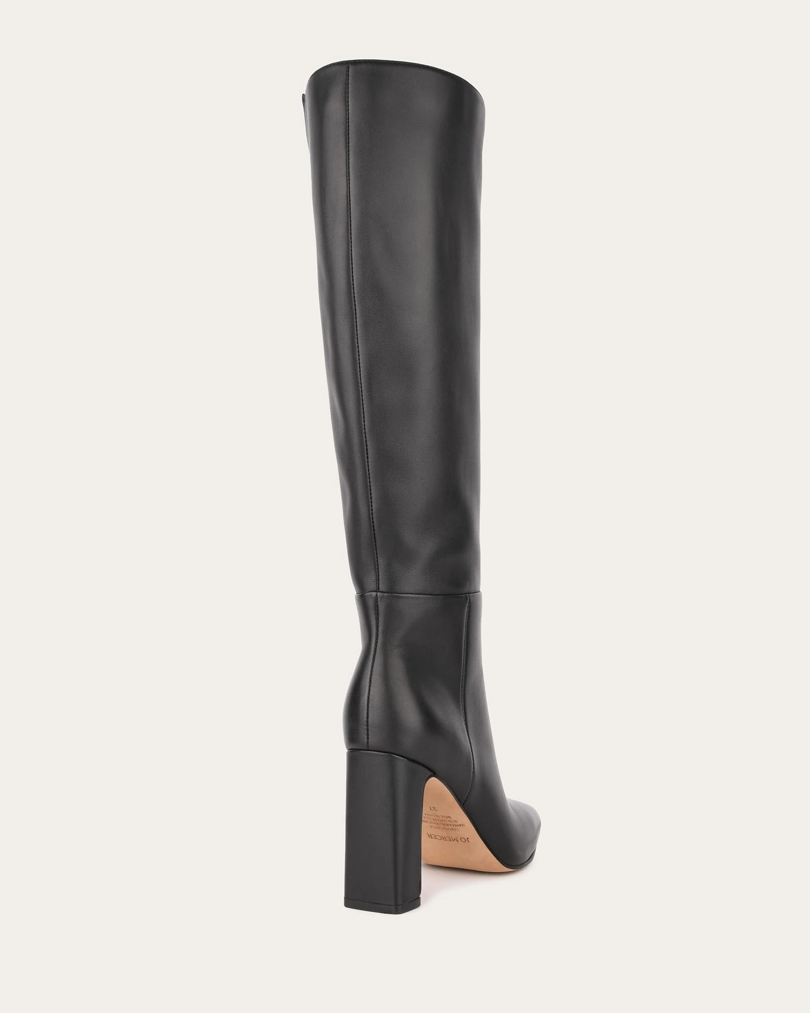 STORMI KNEE BOOTS BLACK LEATHER