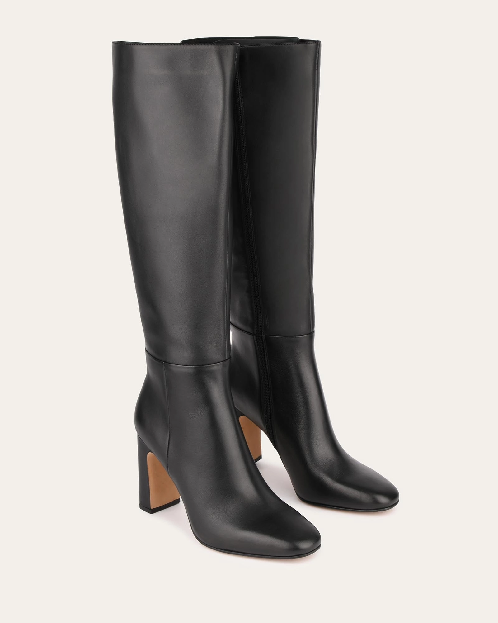STORMI KNEE BOOTS BLACK LEATHER