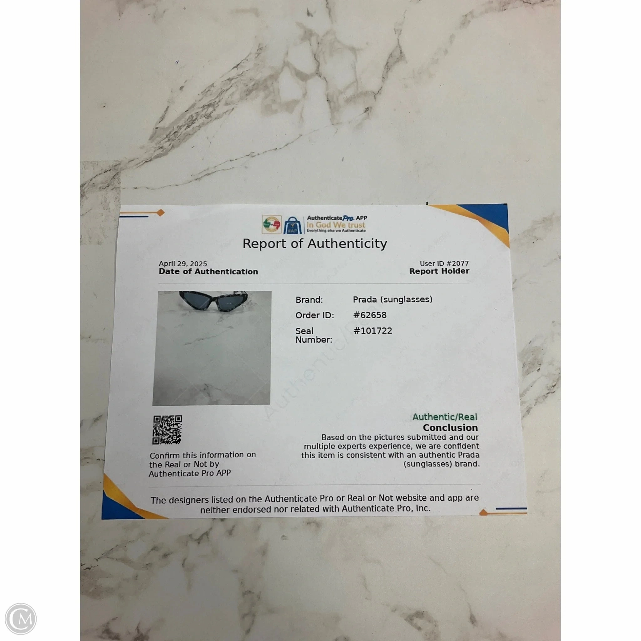 Sunglasses Luxury Designer By Prada, Size: Medium