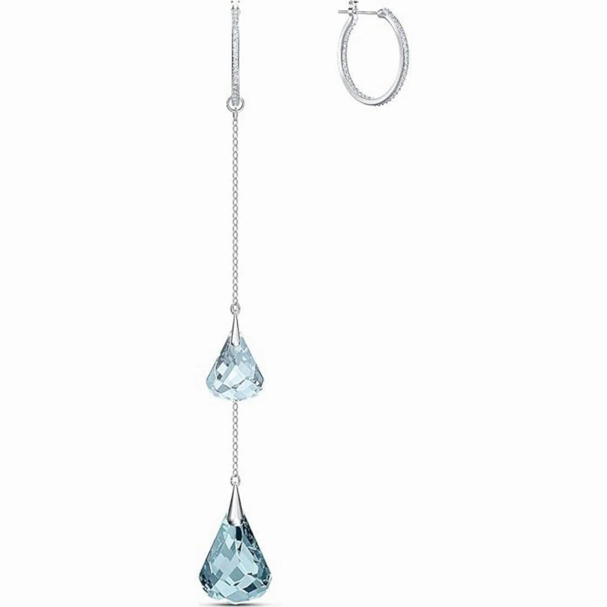 Swarovski Women's Earrings - Spirit Rhodium Plated Hoop Pierced Crystal | 5521784