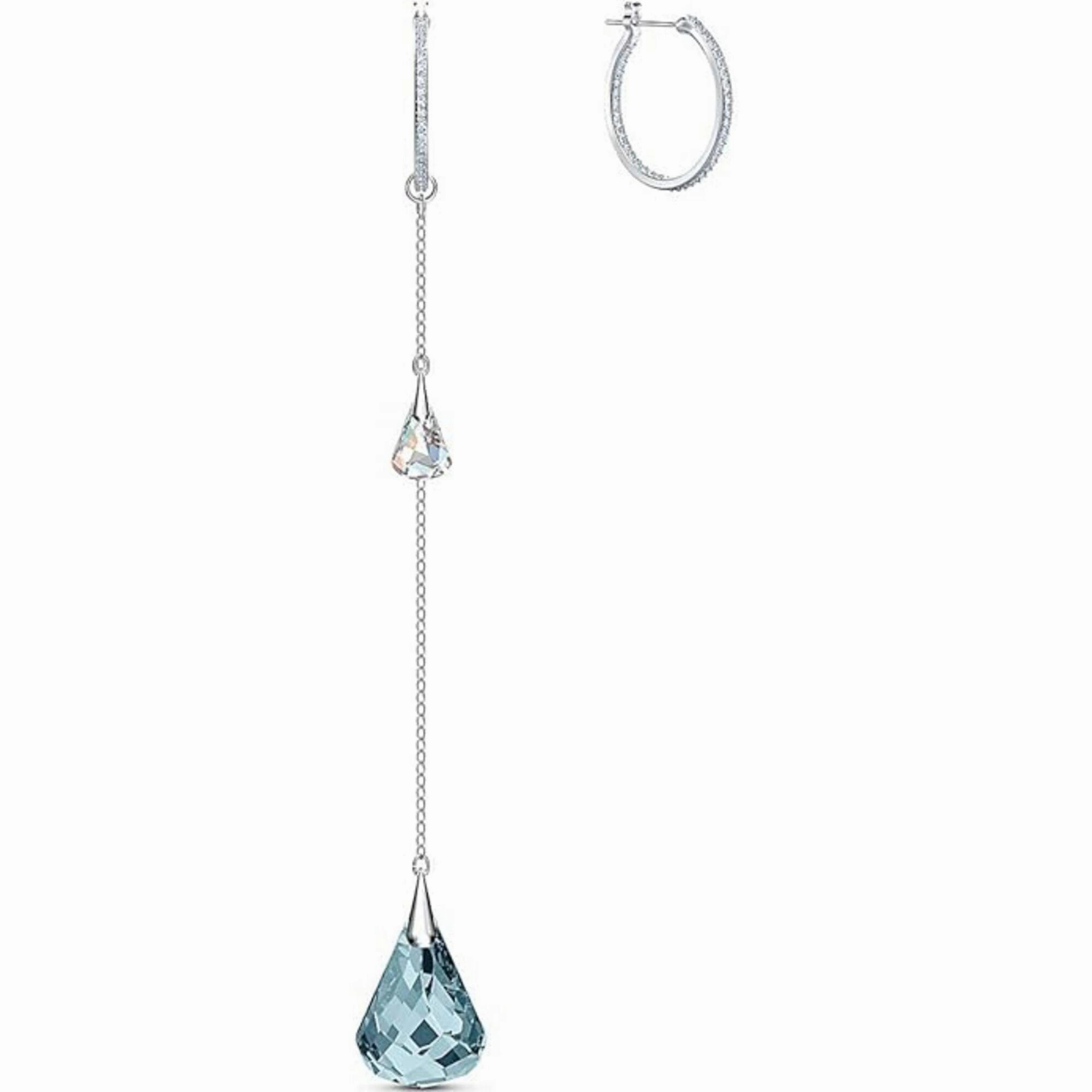 Swarovski Women's Earrings - Spirit Rhodium Plated Hoop Pierced Crystal | 5521784