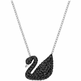 Swarovski Women's Pendant - Iconic Swan Black Rhodium Plated Lobster Clasp | 5347329