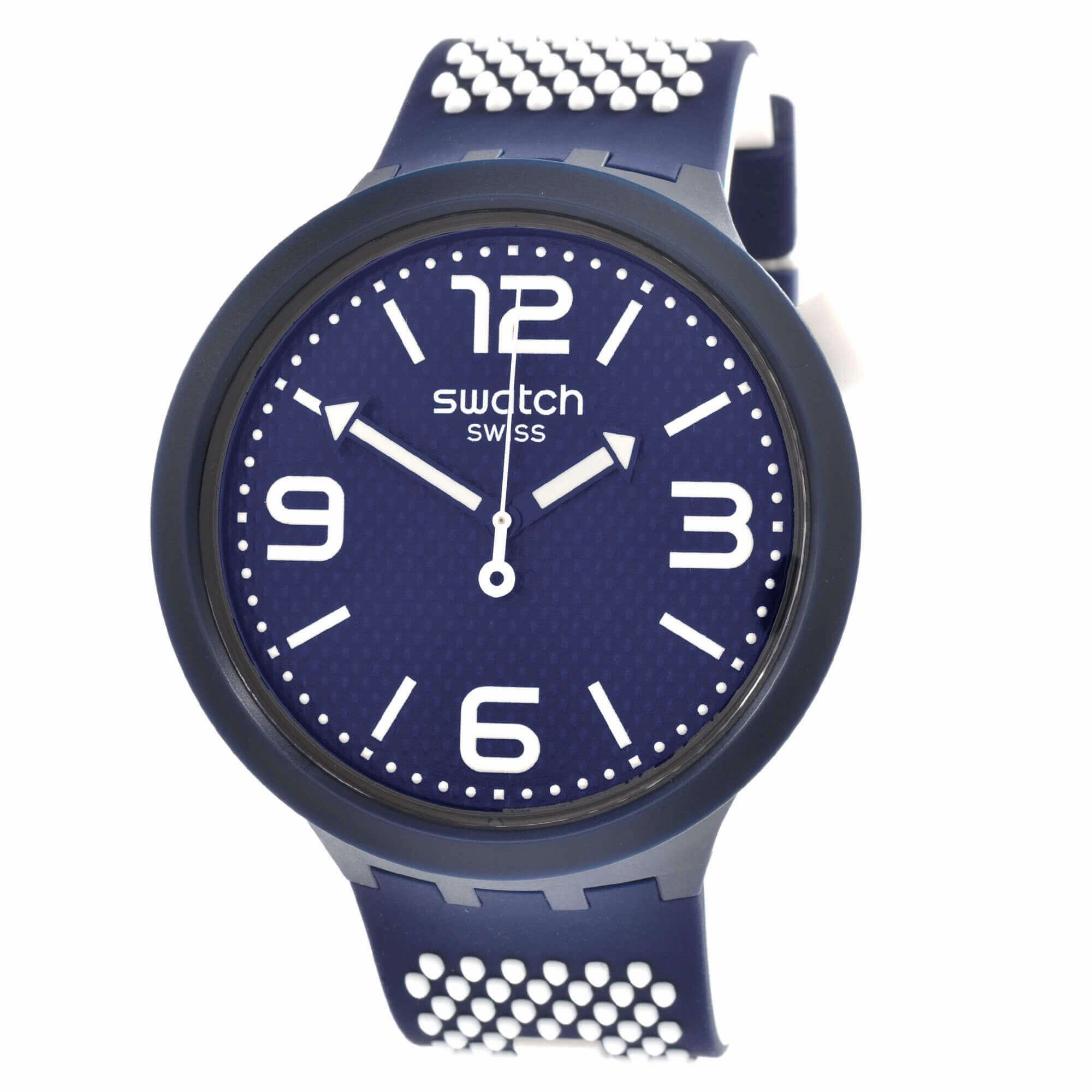 Swatch Men's Watch - Big Bold Bbcream Swiss Quartz Blue Dial Rubber Strap | SO27N101