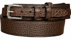 The Forester: Men's Brown Stitched American Bison Ranger Leather Belt 1.50"