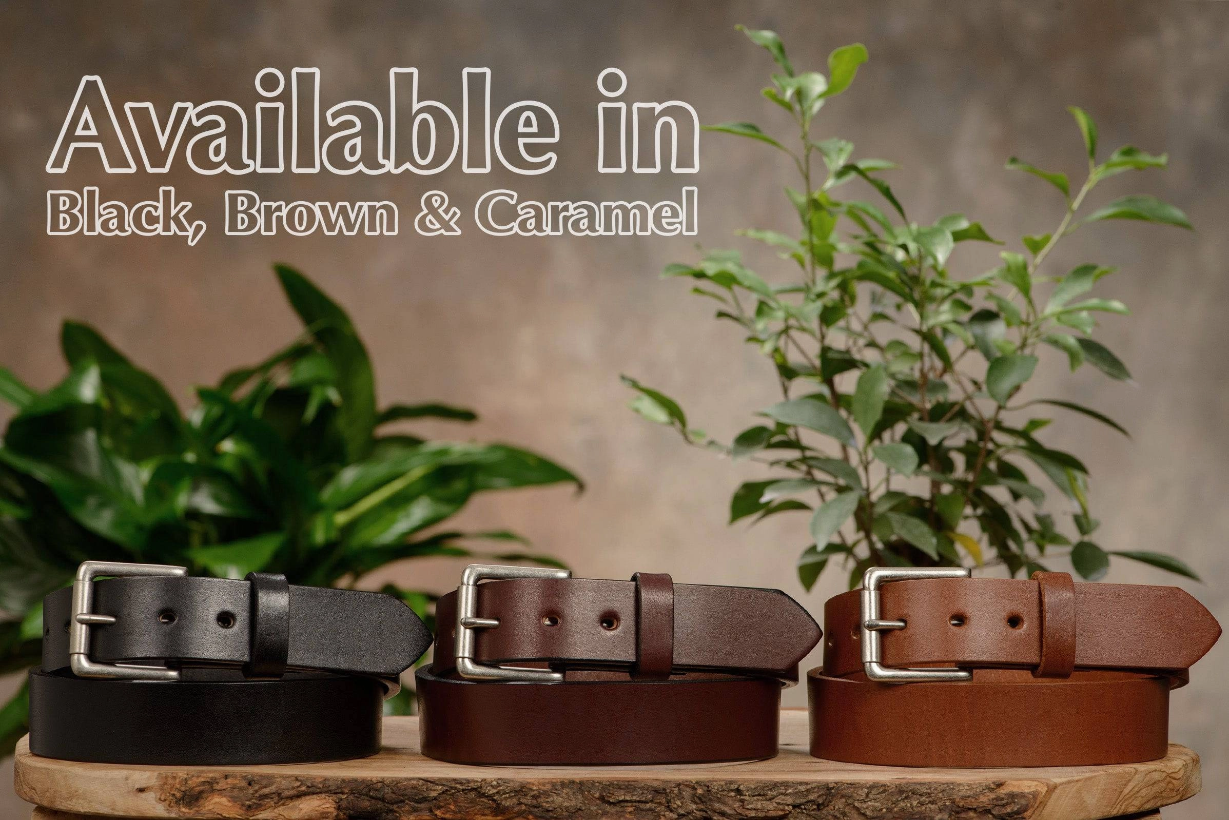 The Maverick: Men's Black Non Stitched Leather Belt - 1.50"