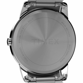 Timex TW2W529009J Men's Easy Reader Watch - Silver-Tone Expansion Band, 35mm Case, White Dial