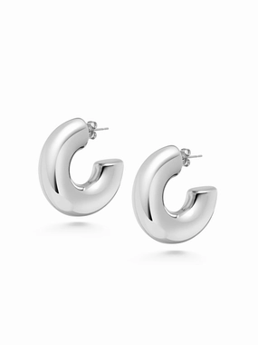 Women's Chunky Tube Hoop Earrings