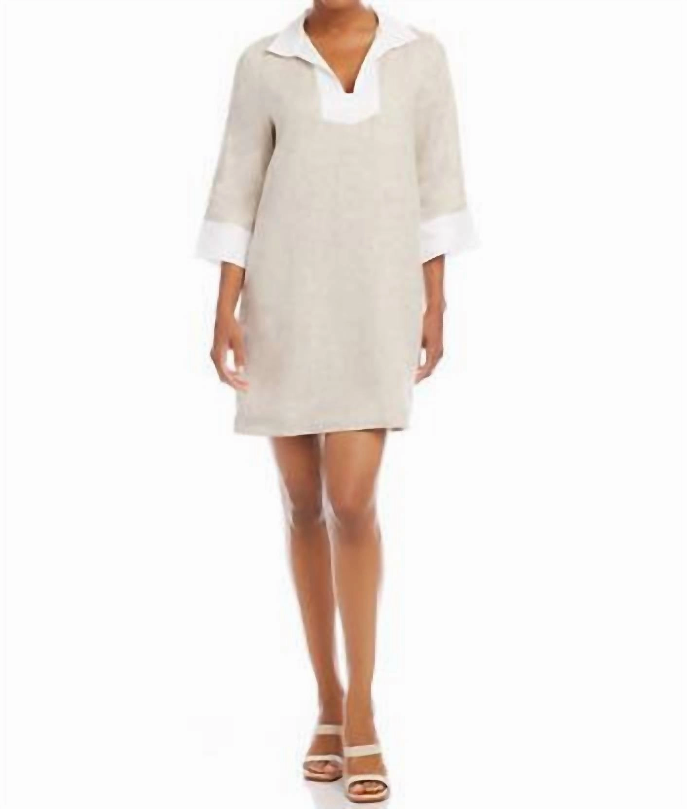 Women's Contrast Shift Dress In Oat