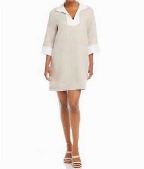 Women's Contrast Shift Dress In Oat