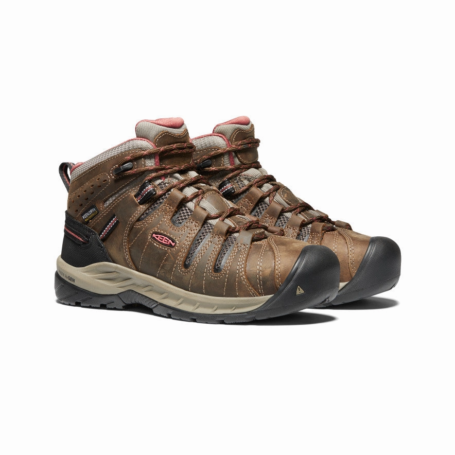 Women's Flint II Waterproof Boot (Soft Toe)  |  Cascade Brown/Brick Dust