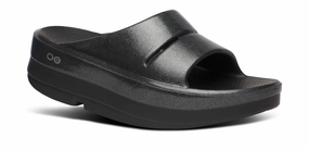 Women's OOmega OOahh Stacked Sandal - Black Sparkle