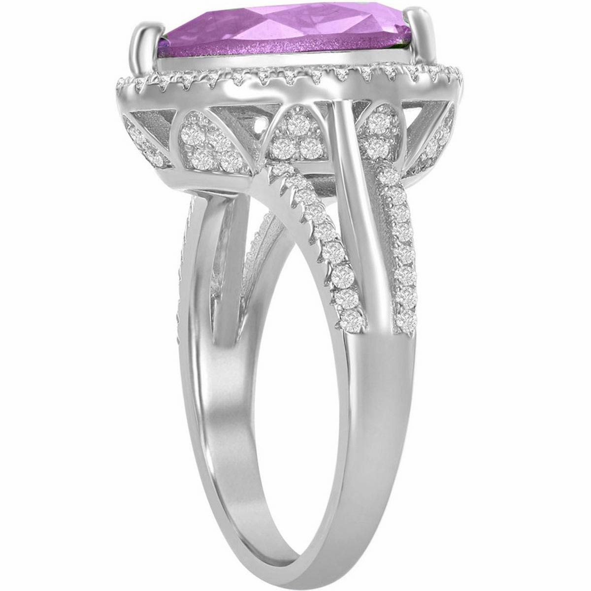 Women's Ring - CZ with Amethyst Swarovski Element, Size 8 | BLW-2422-8