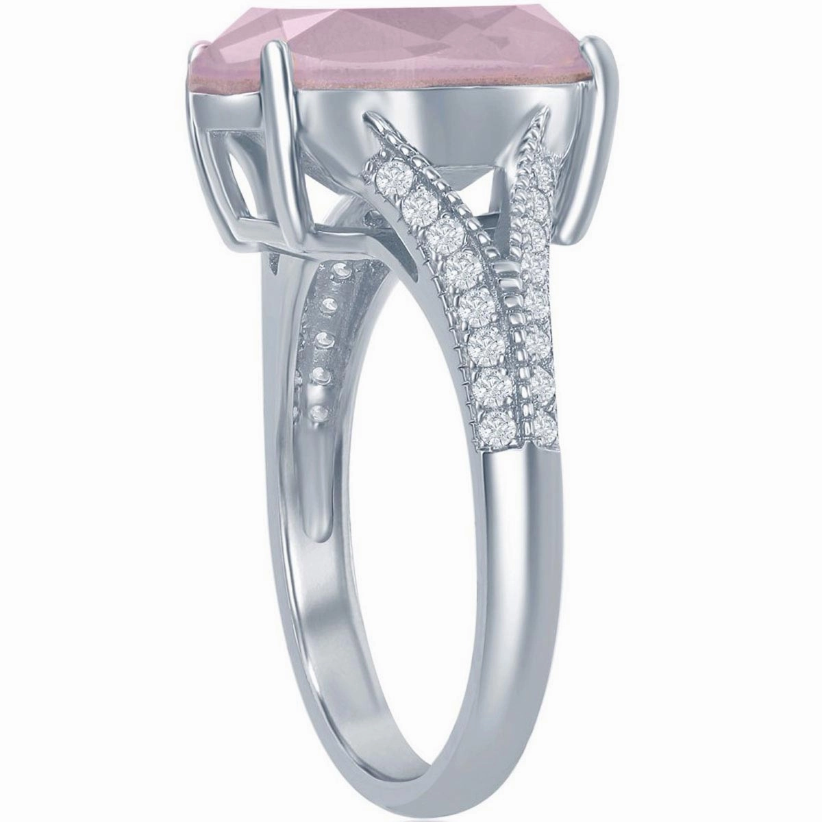 Women's Ring - Oval Pink Opal Swarovski Element CZ, Size 9 | BLW-2420-9