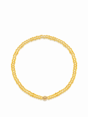 Women's Wristband with Amber Mini Beads