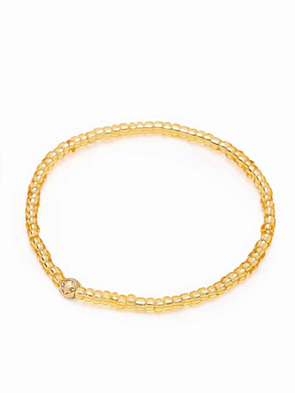 Women's Wristband with Amber Mini Beads